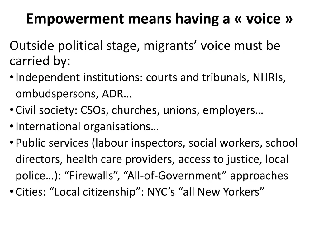 empowerment means having a voice