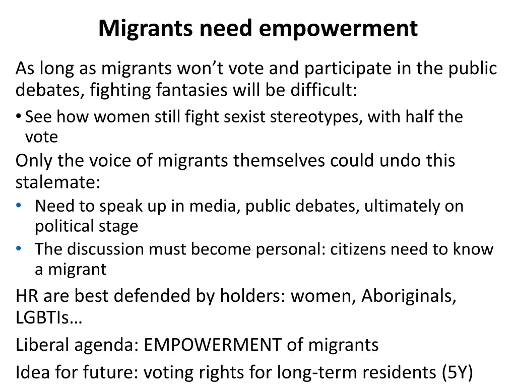 migrants need empowerment