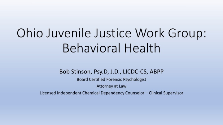 ohio juvenile justice work group behavioral health