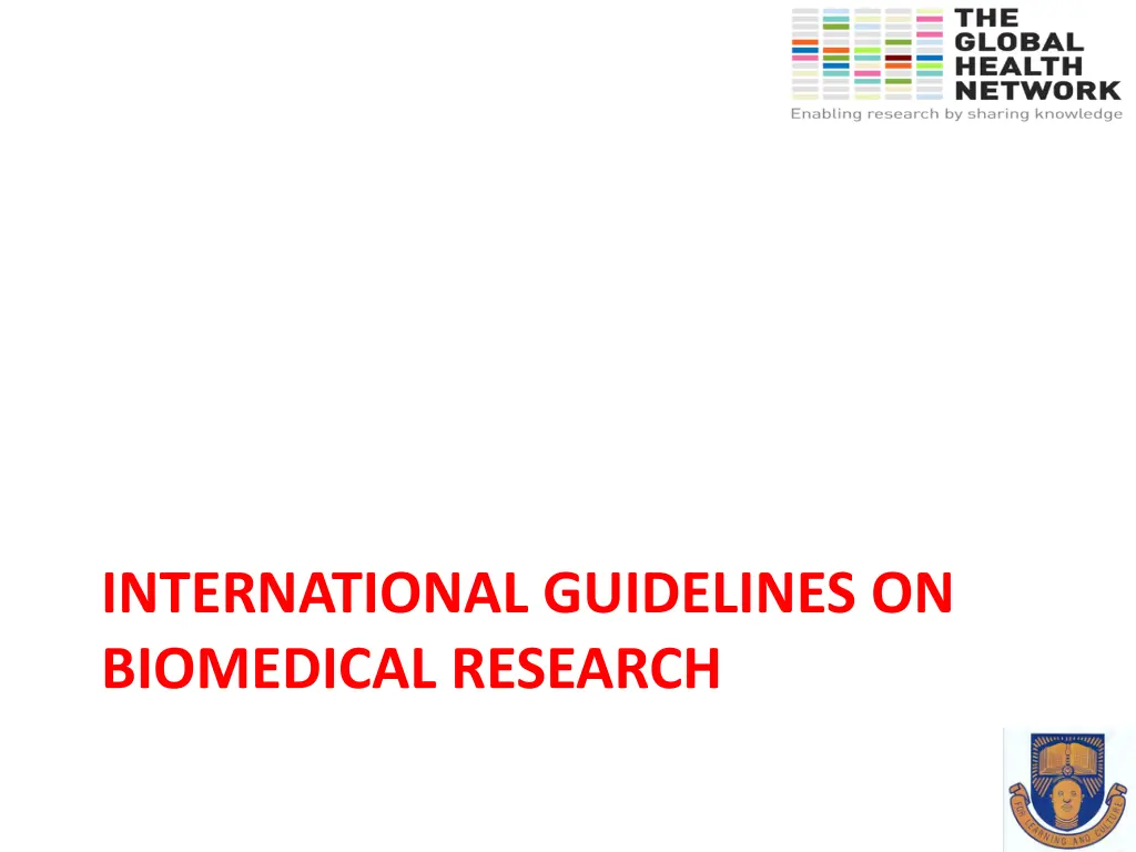 international guidelines on biomedical research