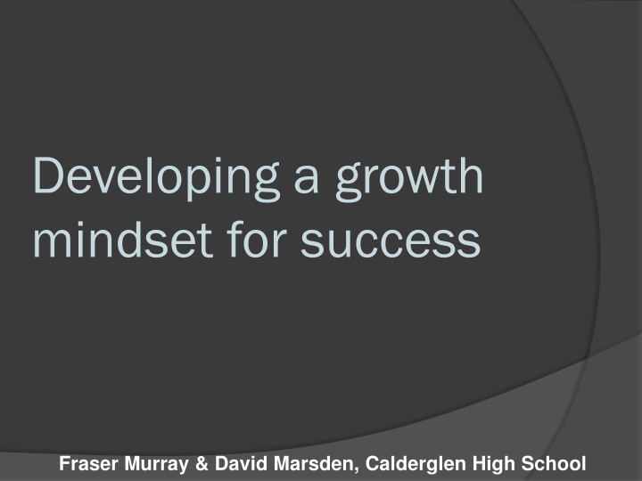 developing a growth mindset for success