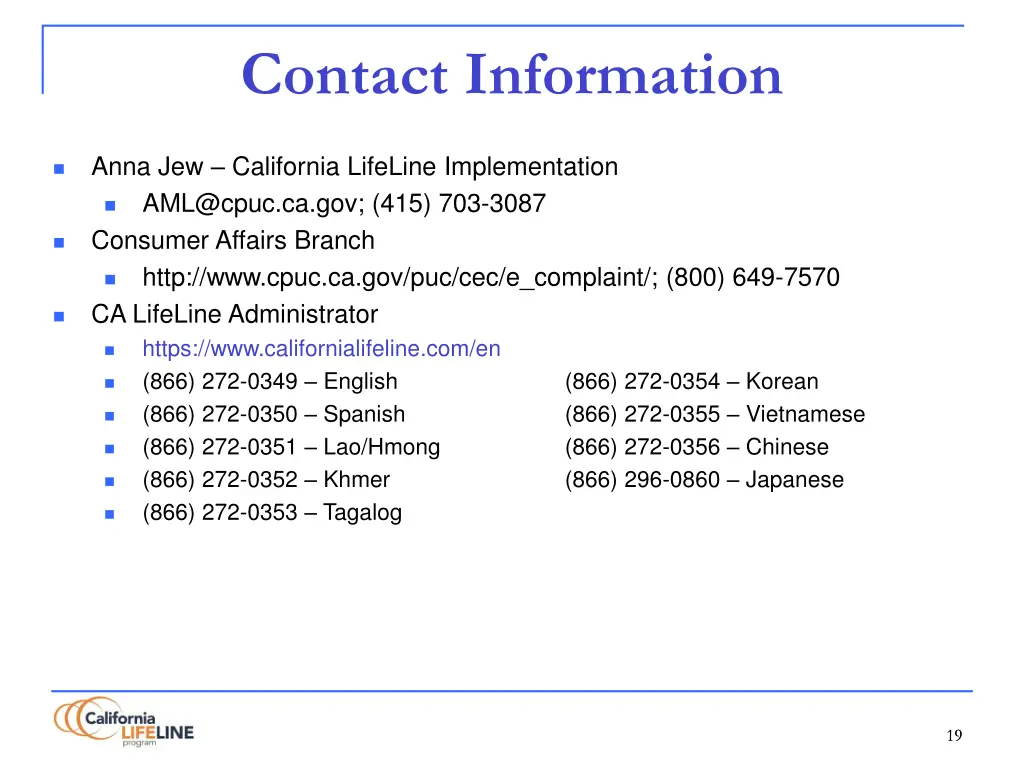 contact information