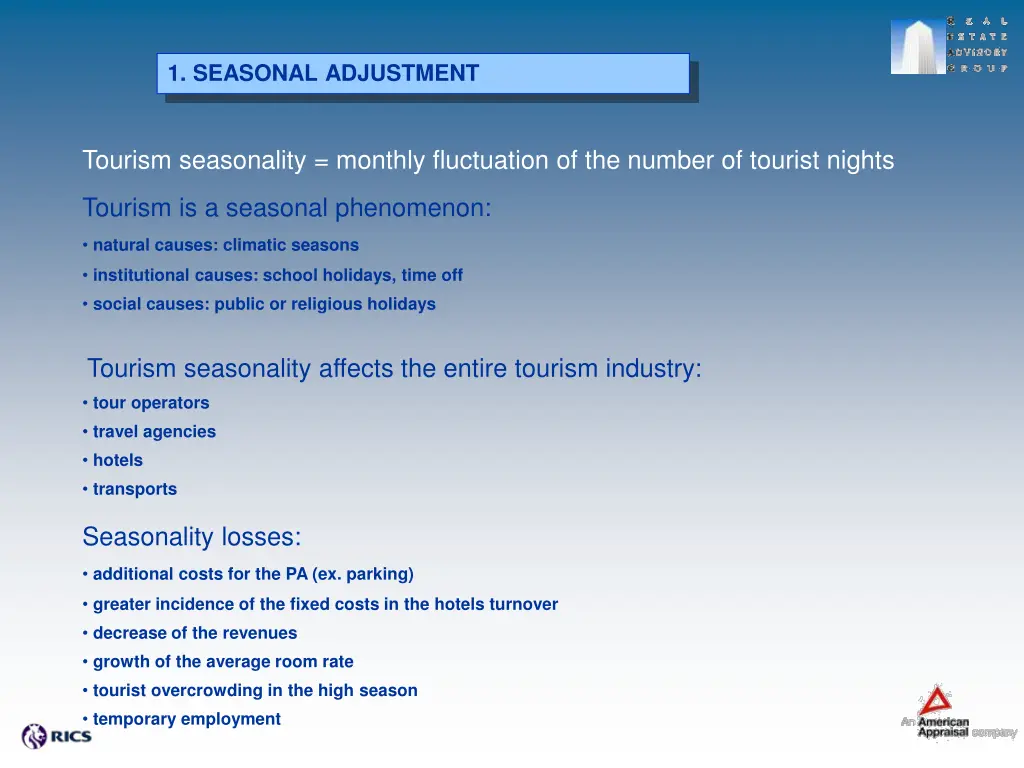 1 seasonal adjustment