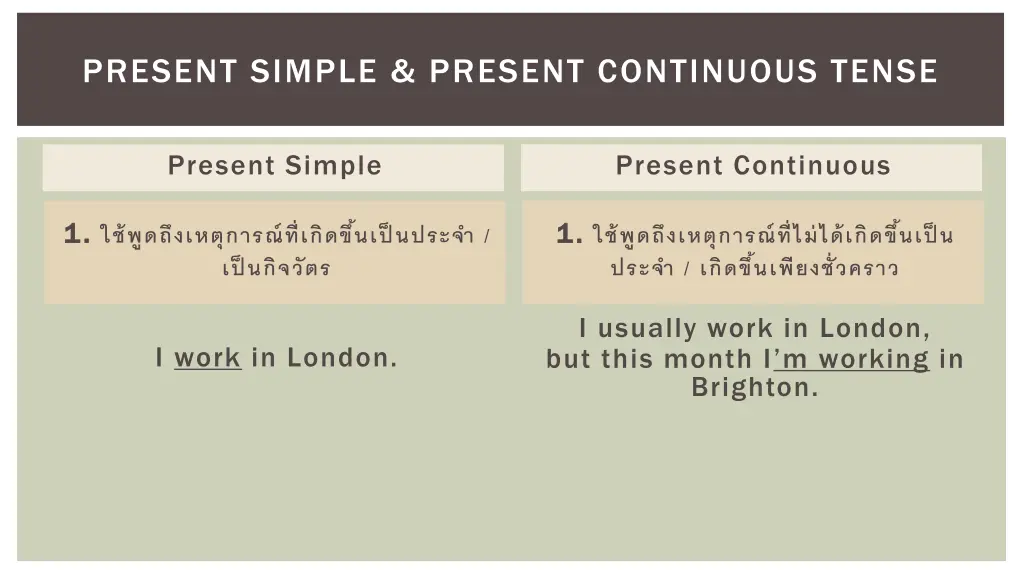 present simple present continuous tense