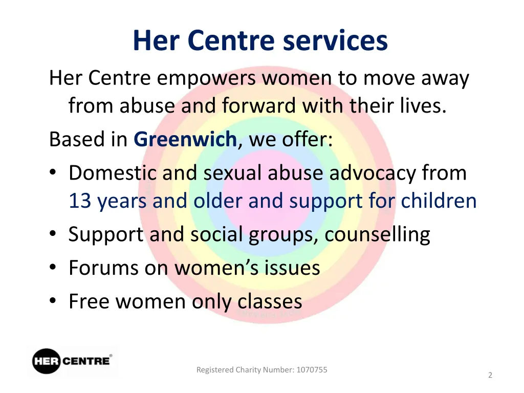 her centre services her centre empowers women