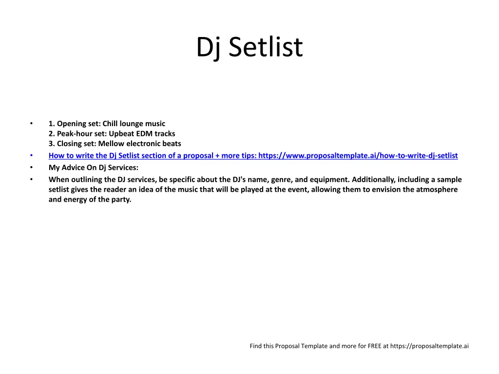 dj setlist