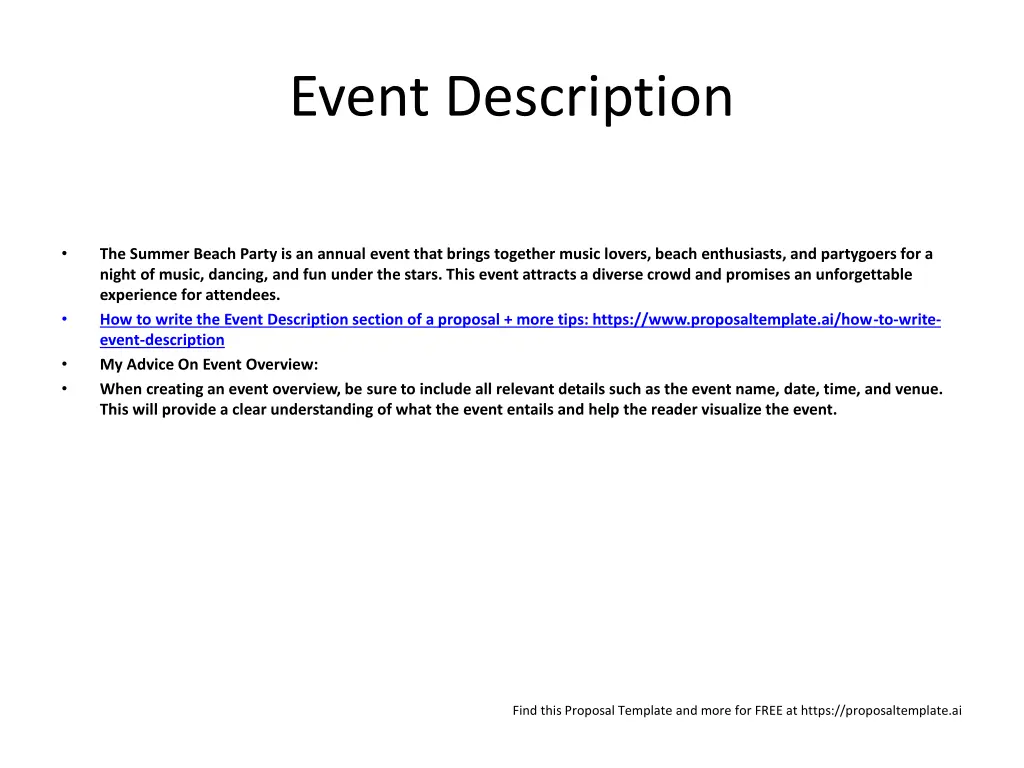 event description