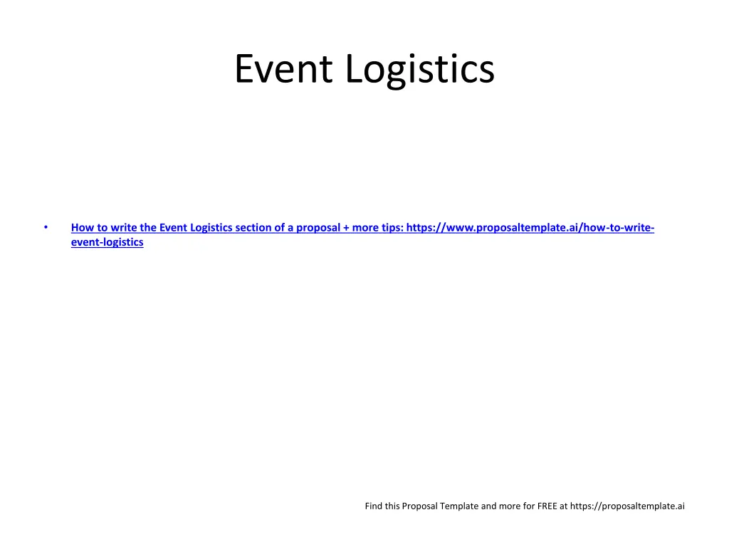 event logistics