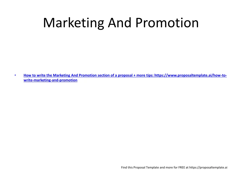 marketing and promotion