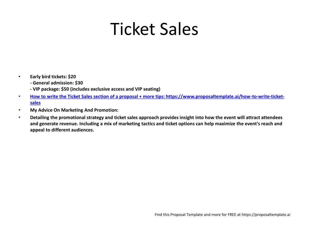 ticket sales