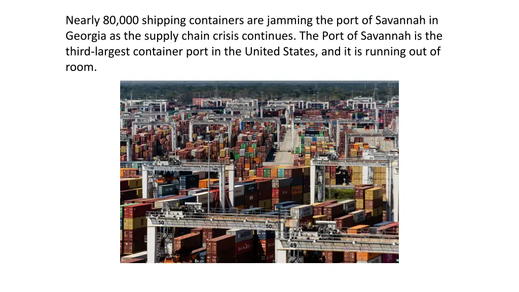 nearly 80 000 shipping containers are jamming