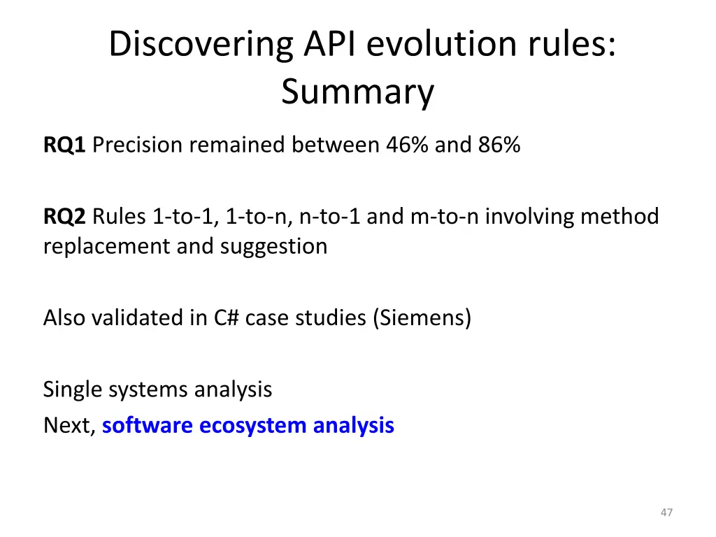 discovering api evolution rules summary