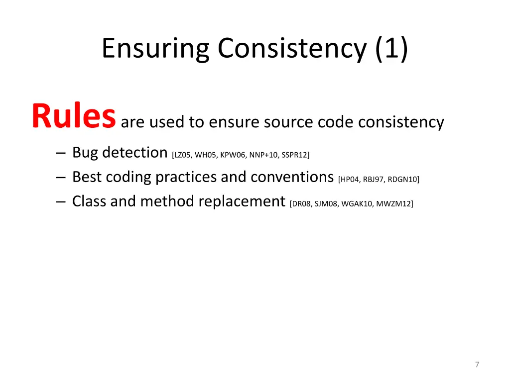 ensuring consistency 1