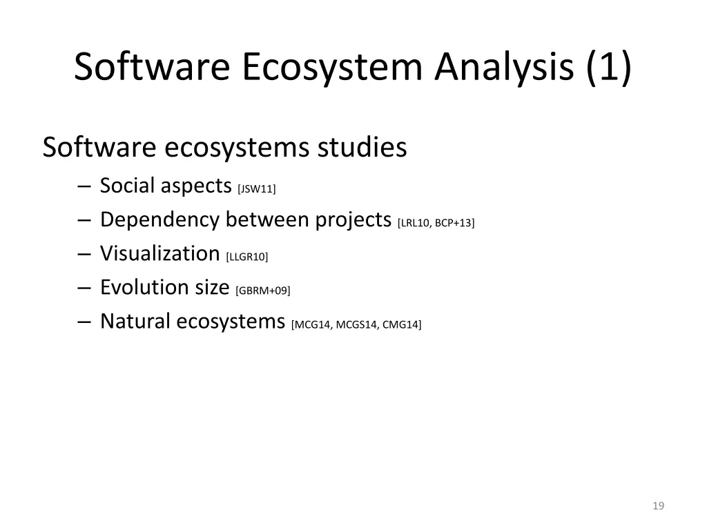 software ecosystem analysis 1