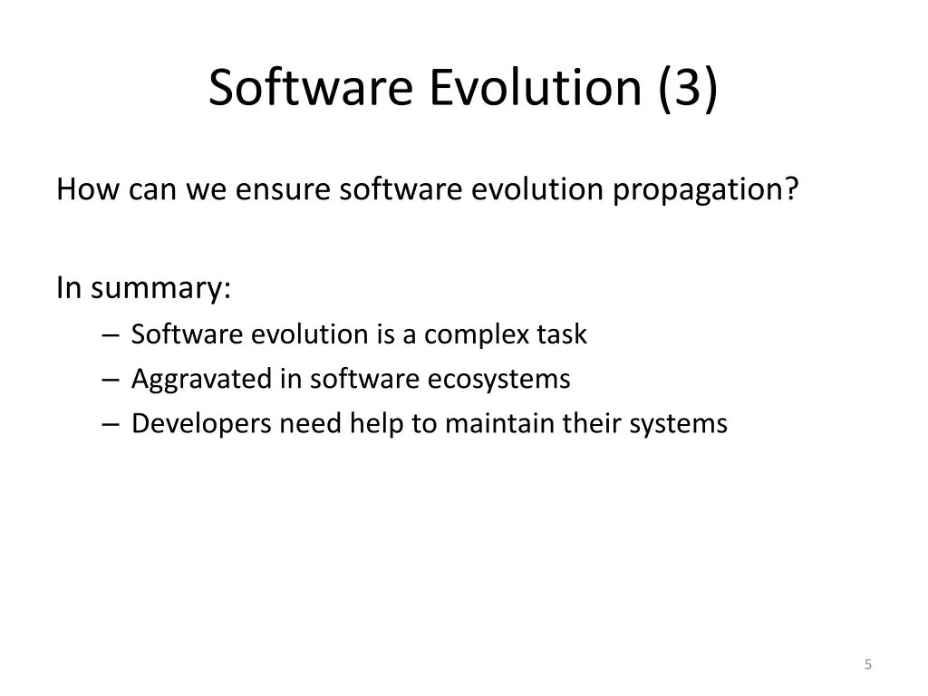 software evolution 3