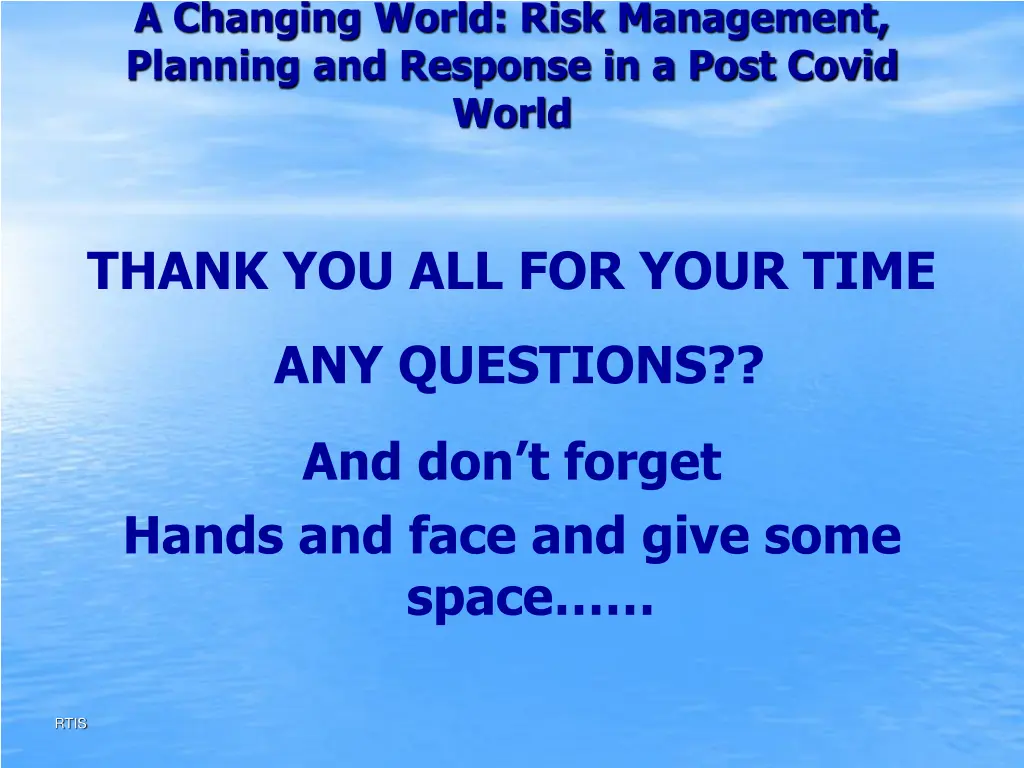 a changing world risk management planning 1