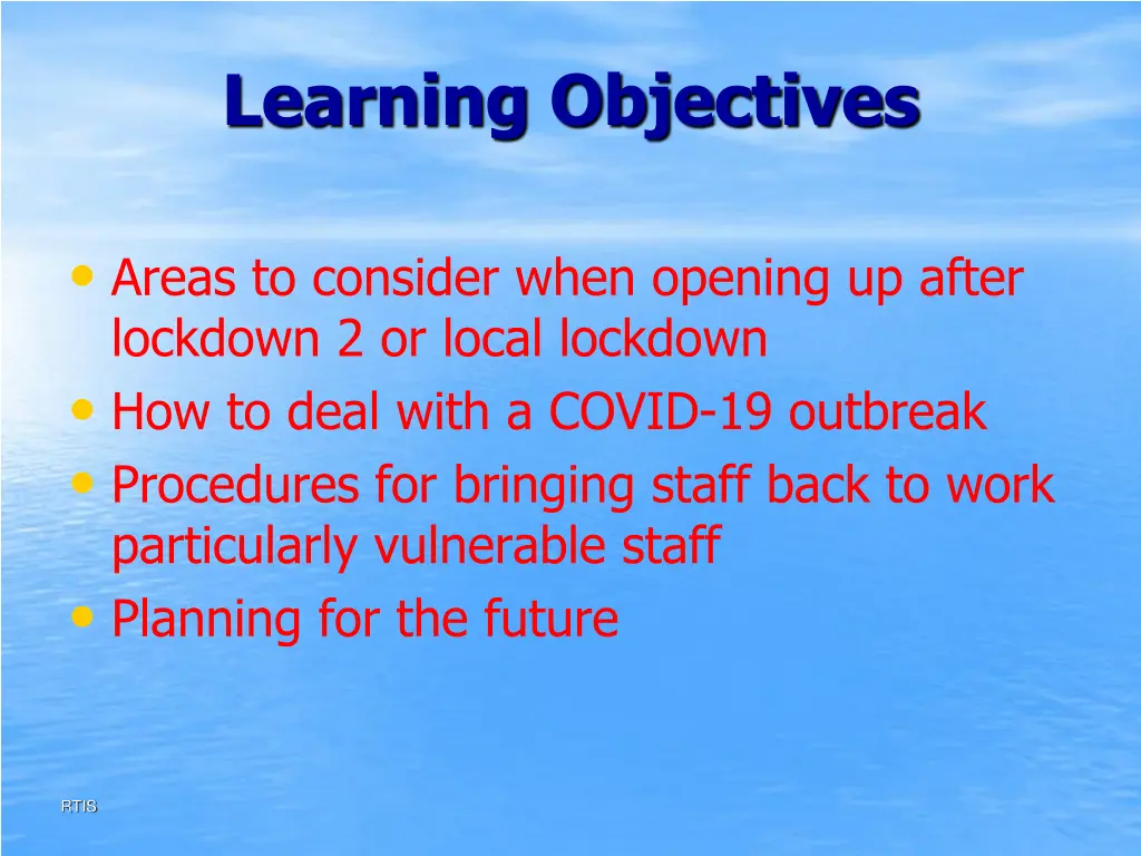 learning objectives