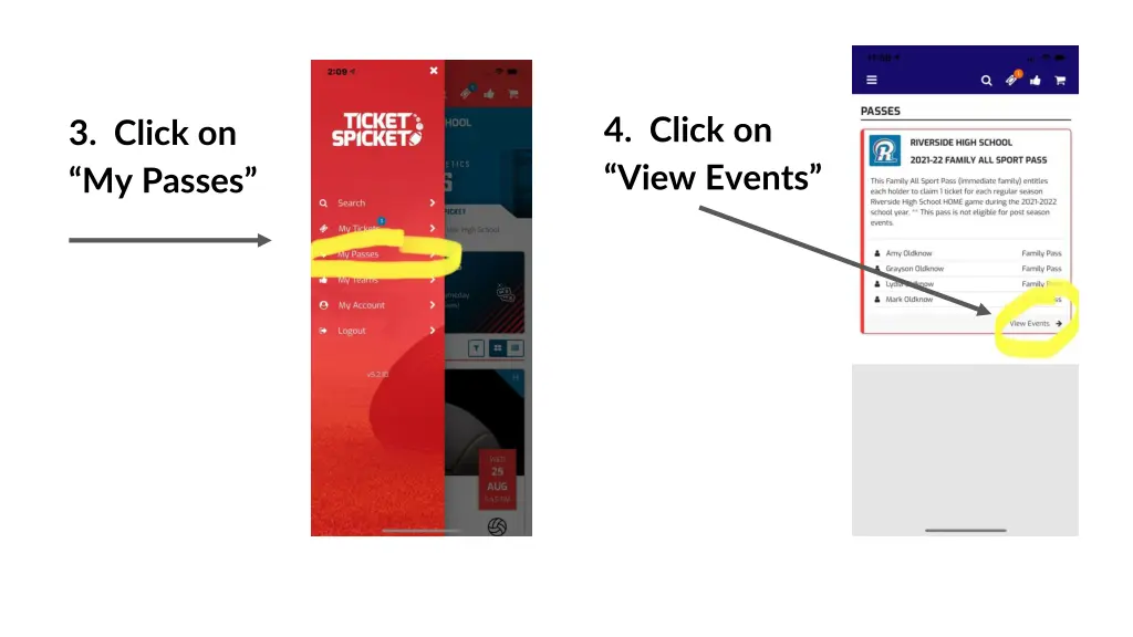 4 click on view events