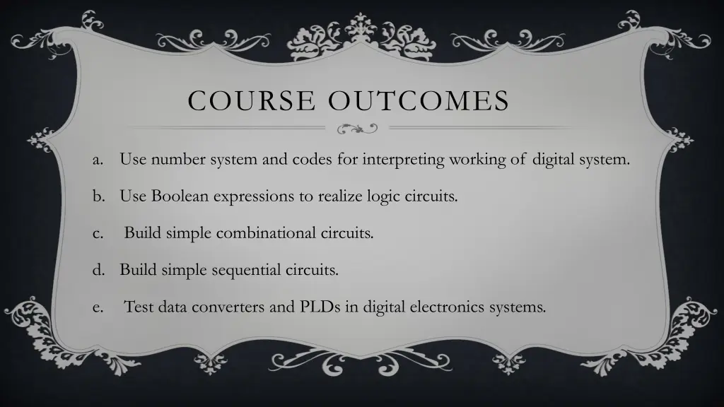 course outcomes