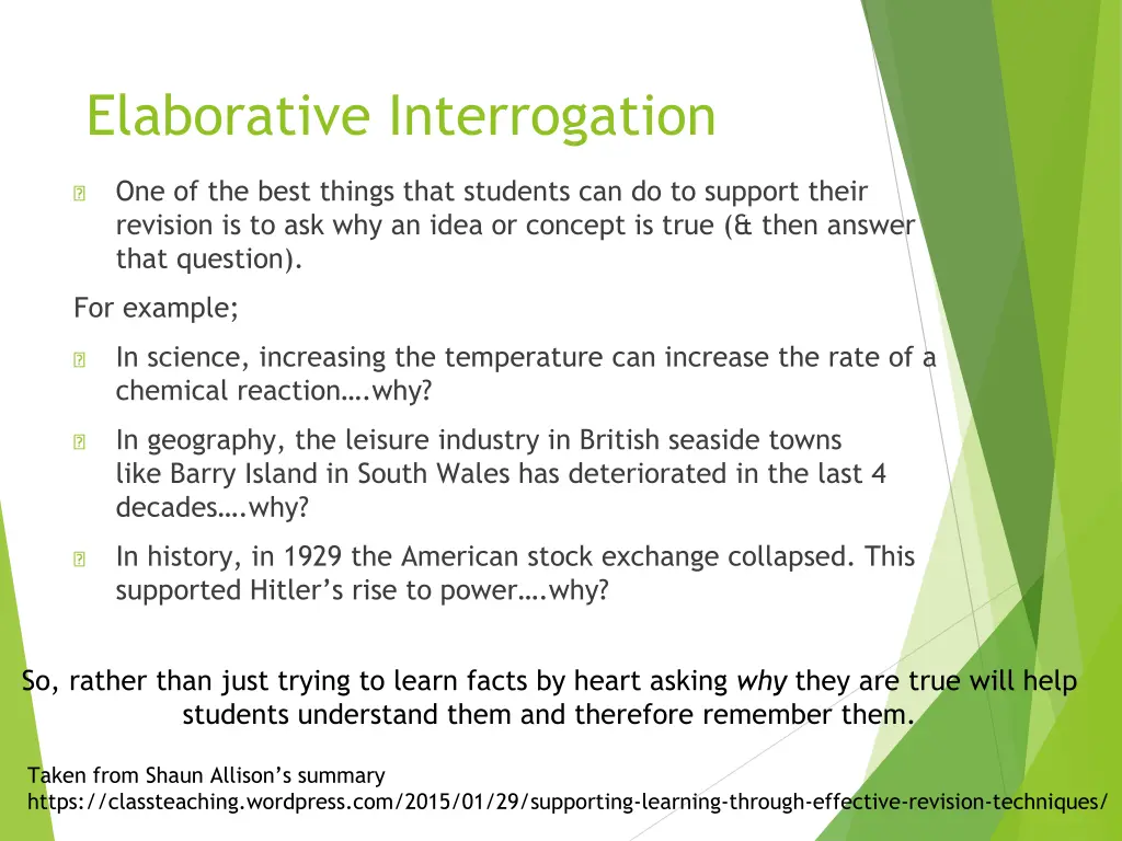 elaborative interrogation