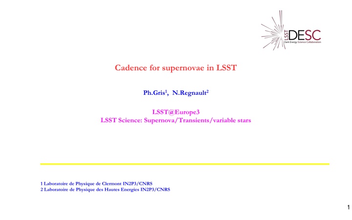 cadence for supernovae in lsst