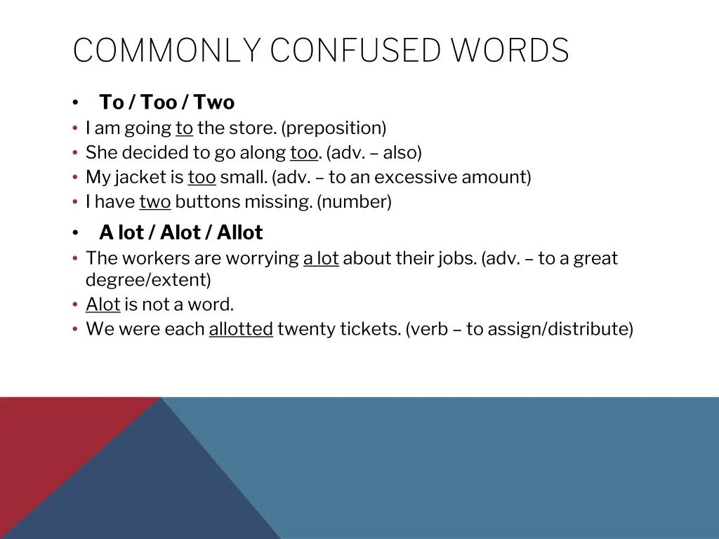 commonly confused words 2