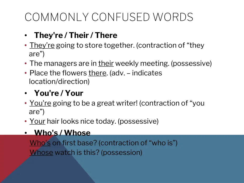 commonly confused words