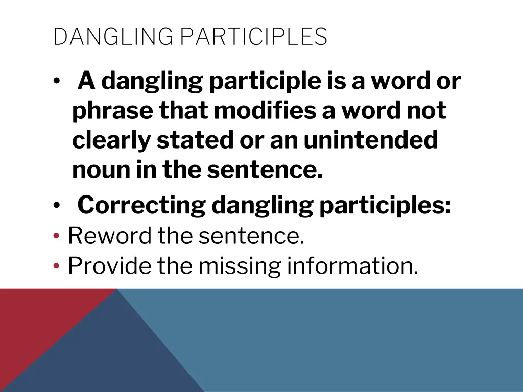 dangling participles