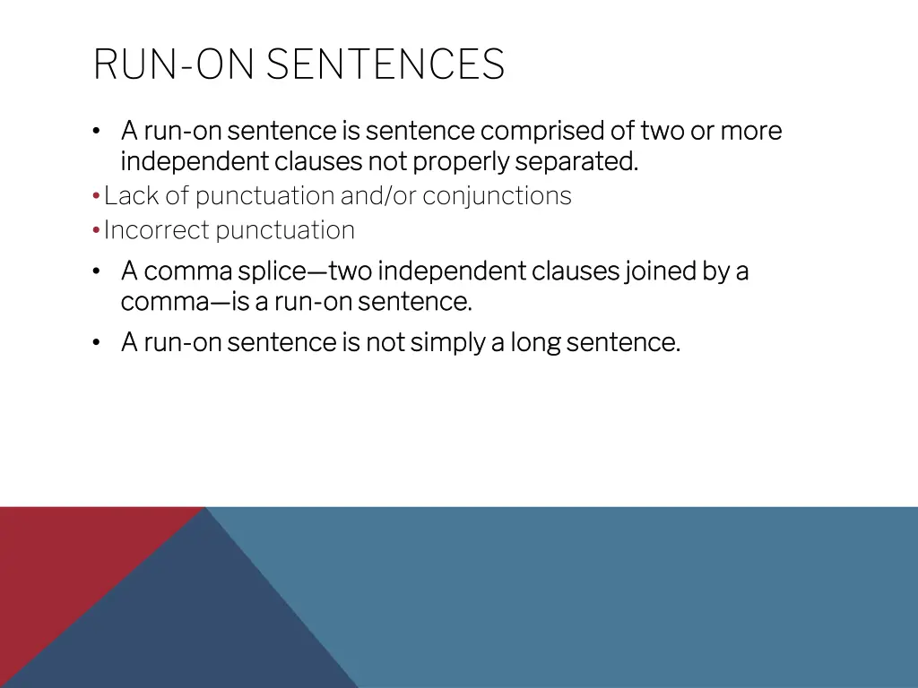 run on sentences