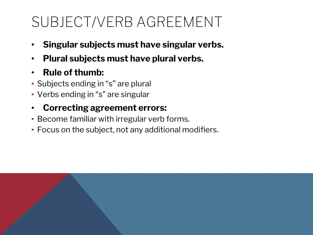 subject verb agreement