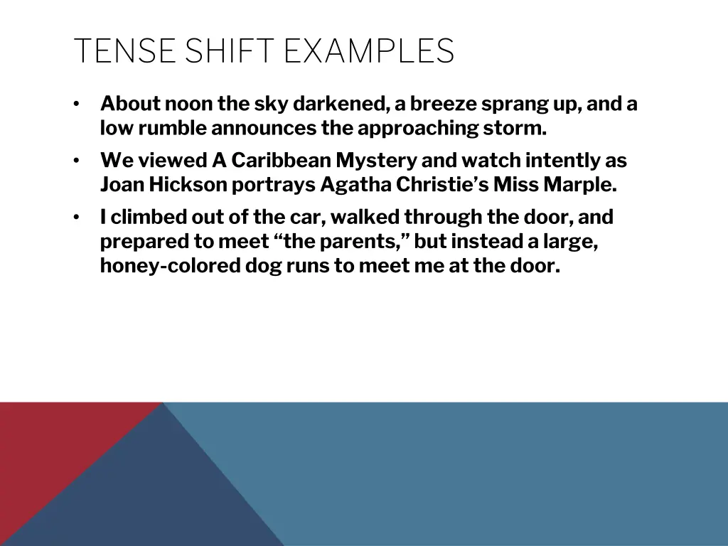 tense shift examples