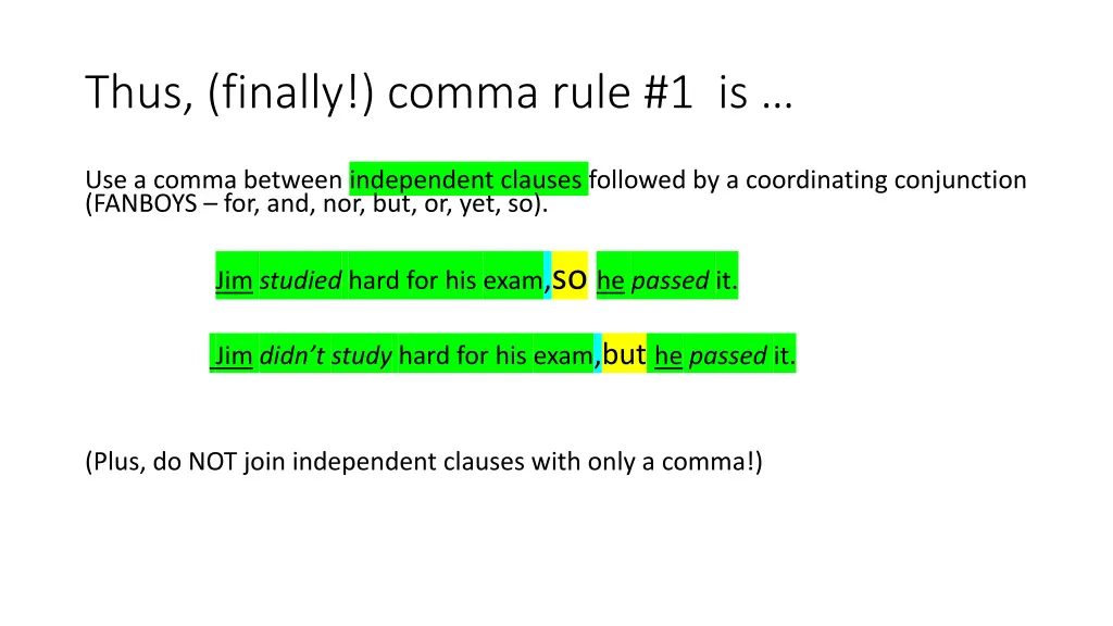 thus finally comma rule 1 is