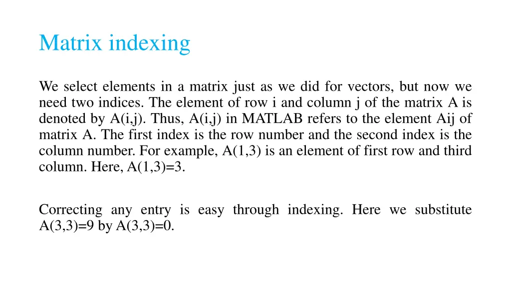 matrix indexing