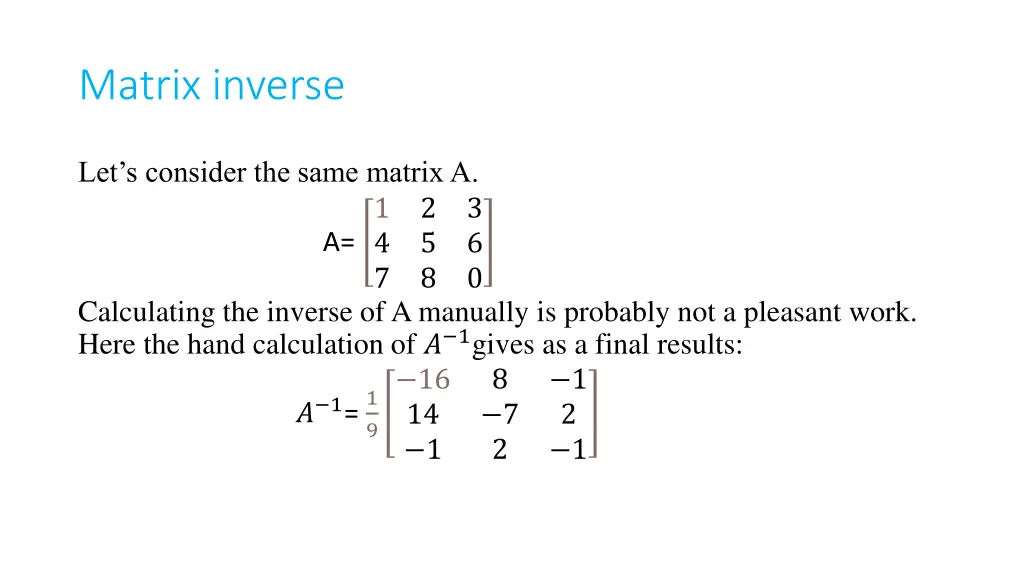 matrix inverse