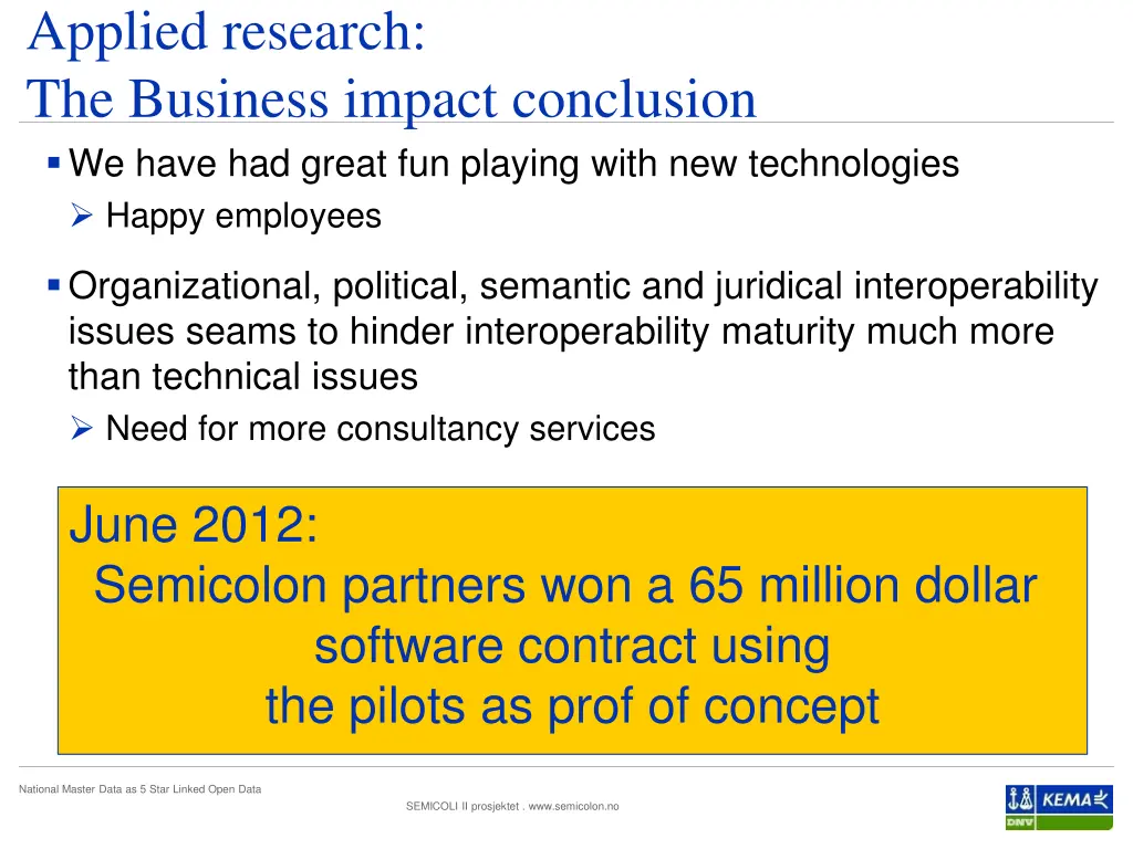 applied research the business impact conclusion