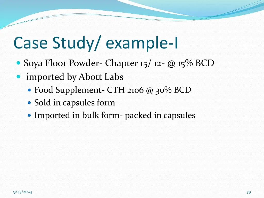 case study example i