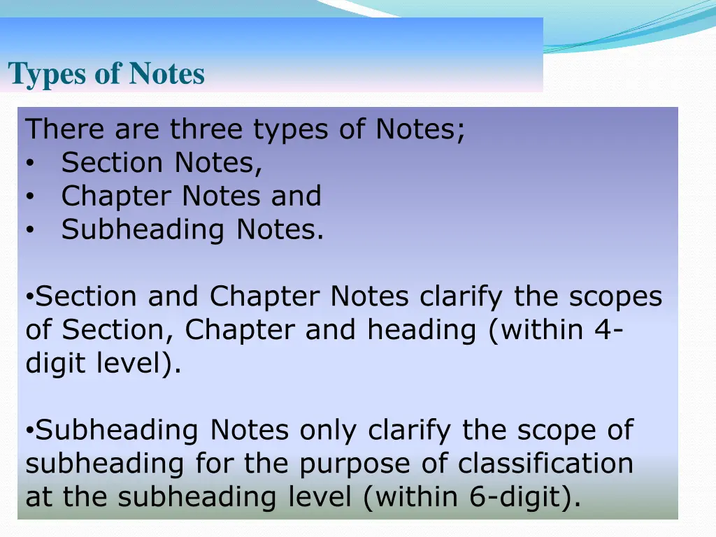 types of notes