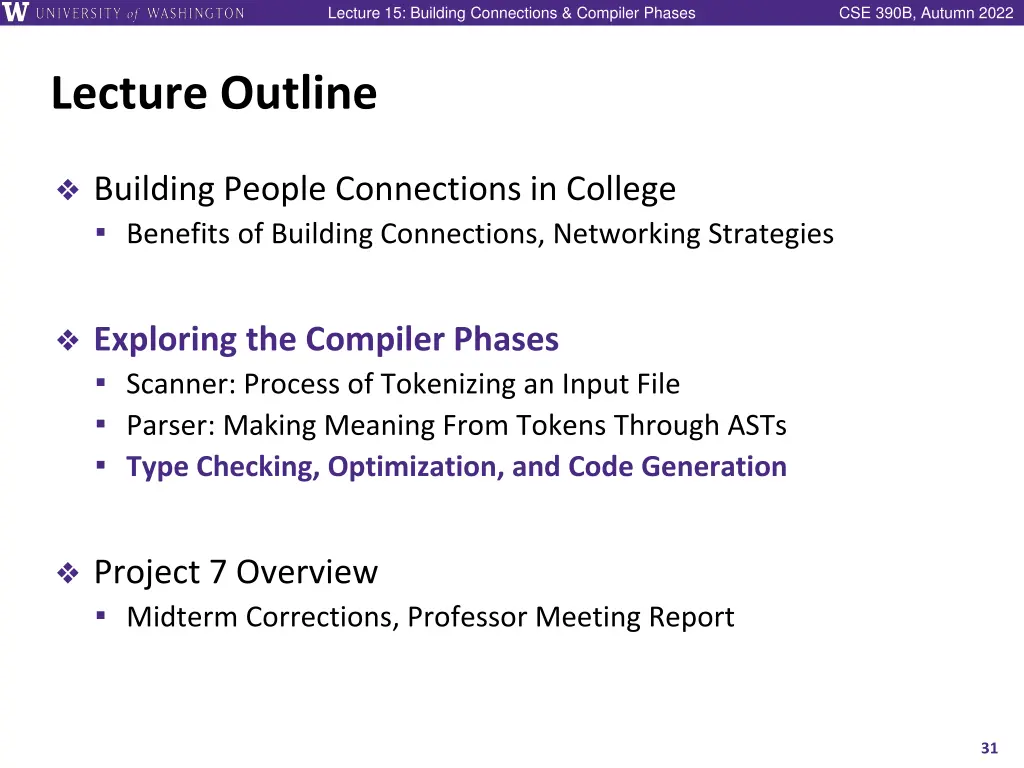 lecture 15 building connections compiler phases 30