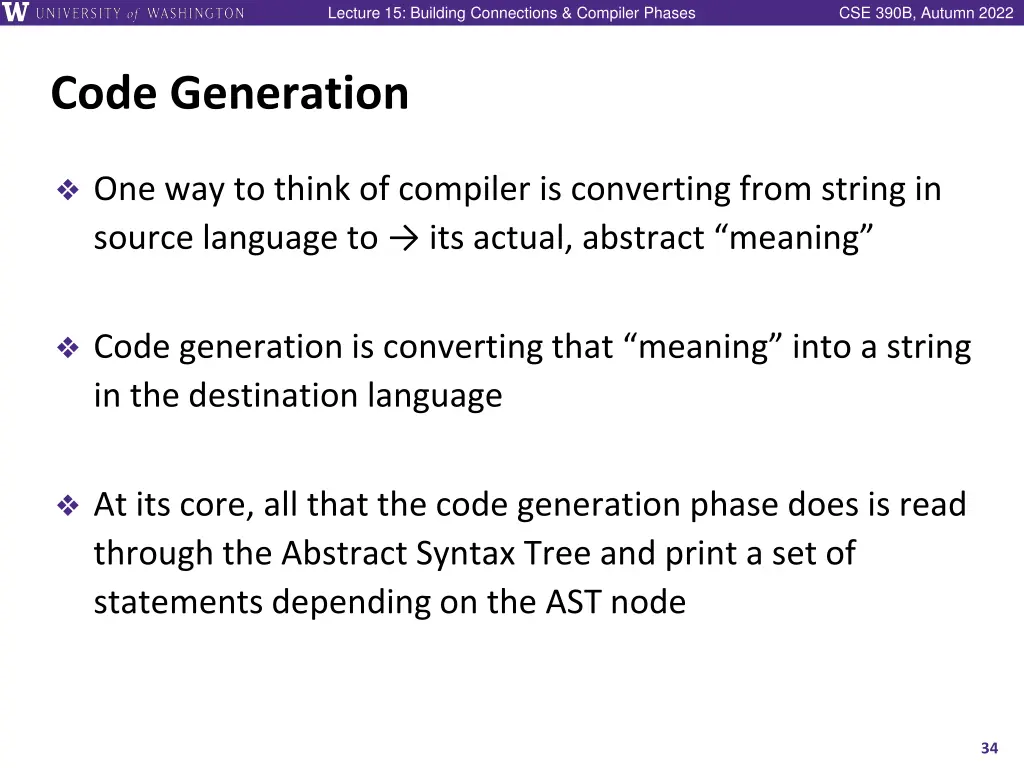 lecture 15 building connections compiler phases 33