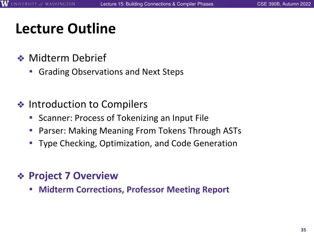 lecture 15 building connections compiler phases 34