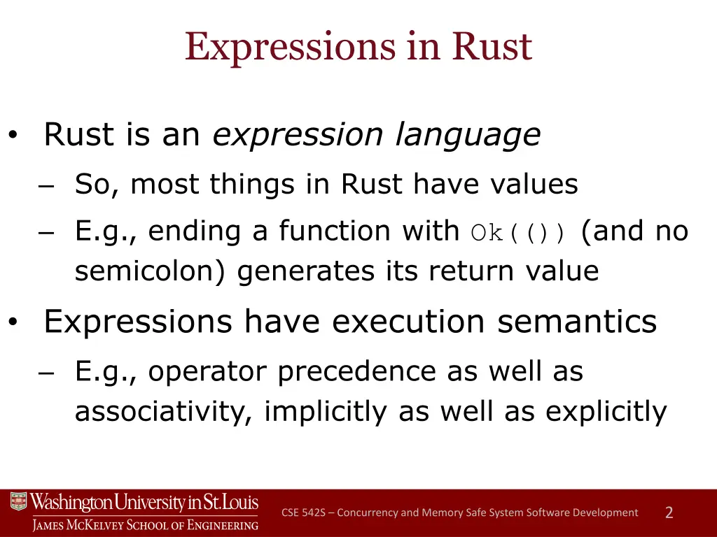 expressions in rust