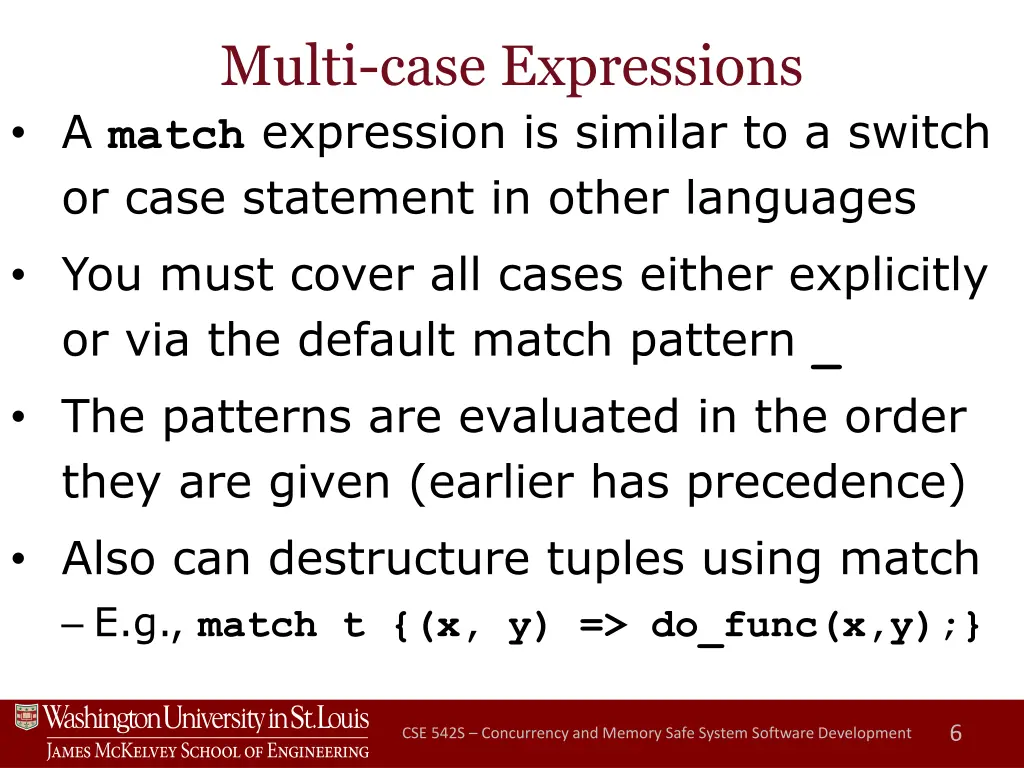 multi case expressions a match expression