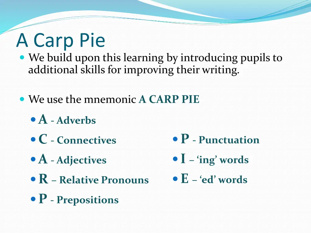 a carp pie we build upon this learning