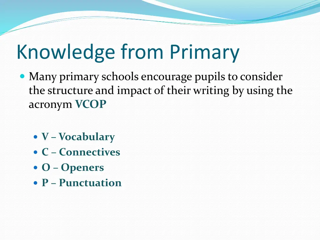 knowledge from primary