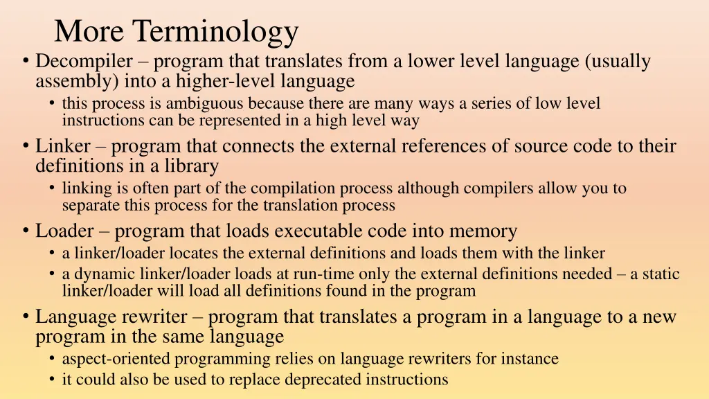 more terminology decompiler program that