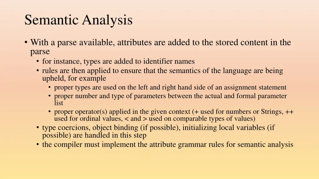 semantic analysis