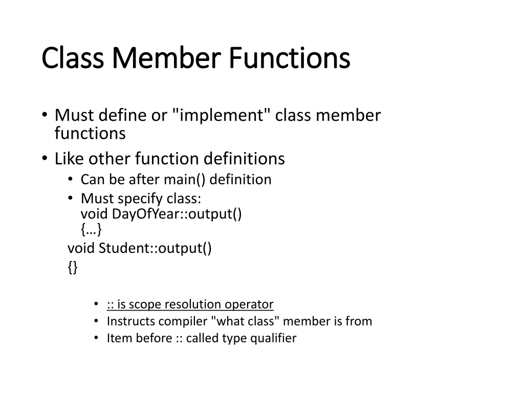 class member functions class member functions