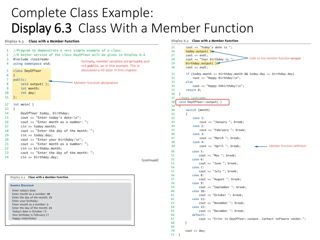 complete class example display 6 3 display