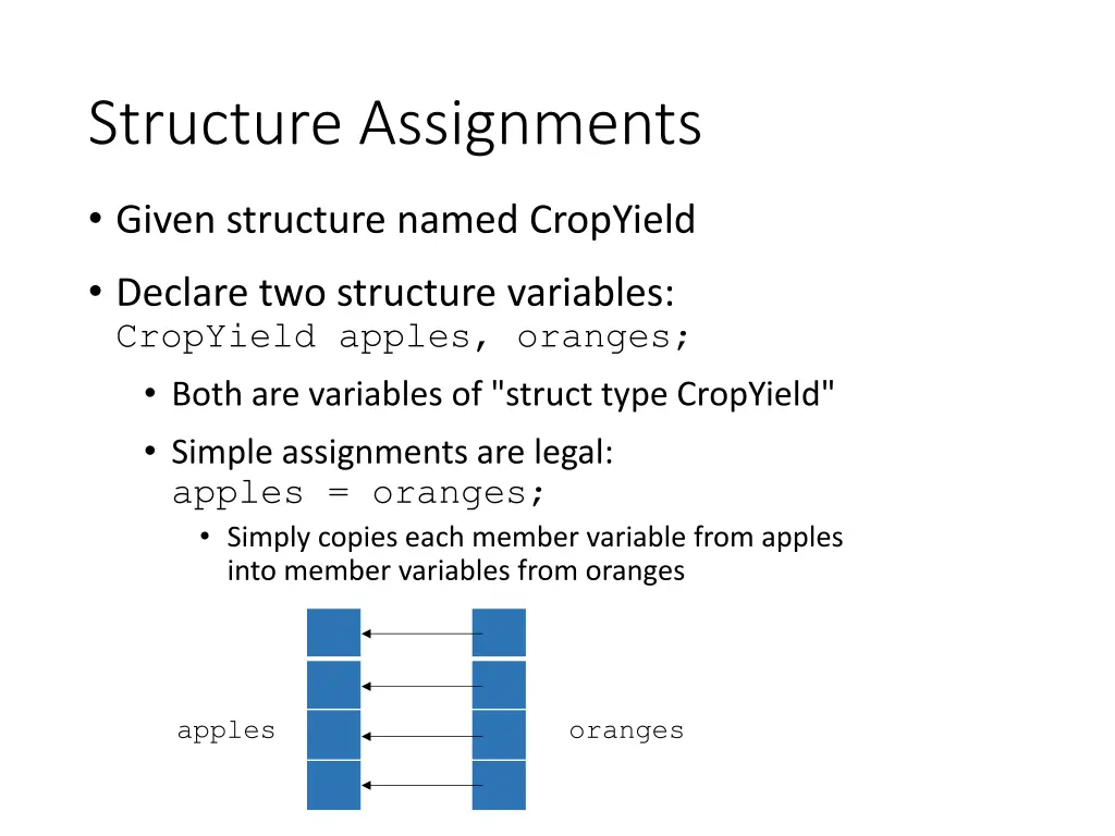 structure assignments