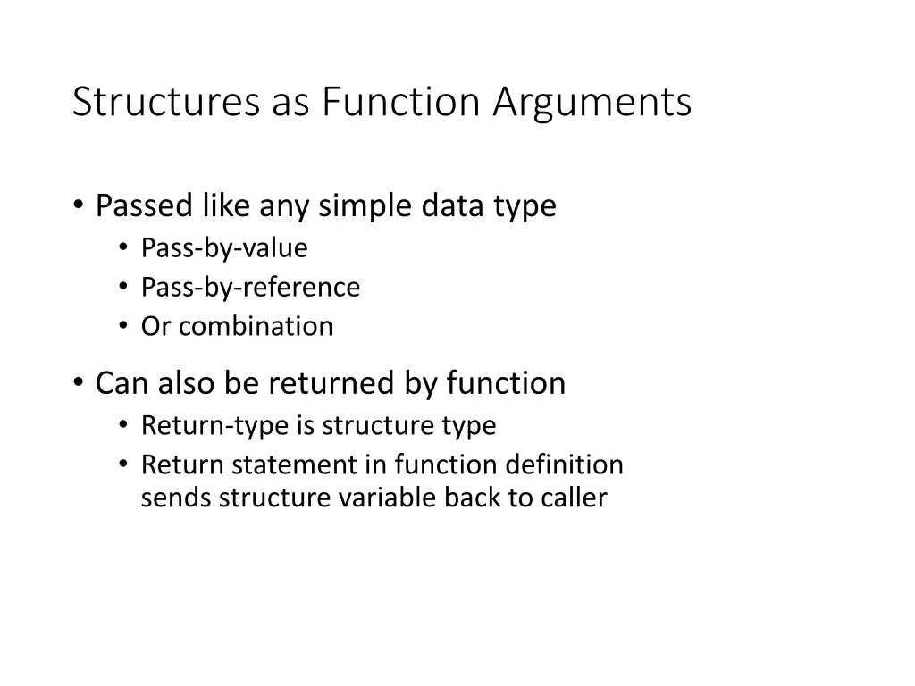 structures as function arguments